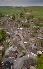 Grassington Yorkshire Dales. With its stone cottages, rather grand town hall  and busy cobbled square, this former leadmining village is a focal point for local and visitor activity. 