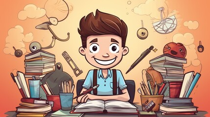 child drawing with pencils