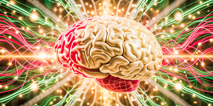 Unveiling Complexity of Human Brain, 3D Sphere Design in Pastel and Vibrant Colors, Illuminating Neural Communication and Cognitive Science with Concrete Scientific Precision. 