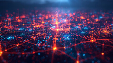 Smart city and communication network concept.