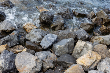 rocks on the beach, water rock