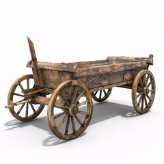 Fototapeta premium medieval wooden cart with four wheels