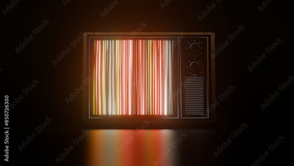Poster Retro TV Loading Animation: Dynamic Neon Lines and Glowing Visual Effects