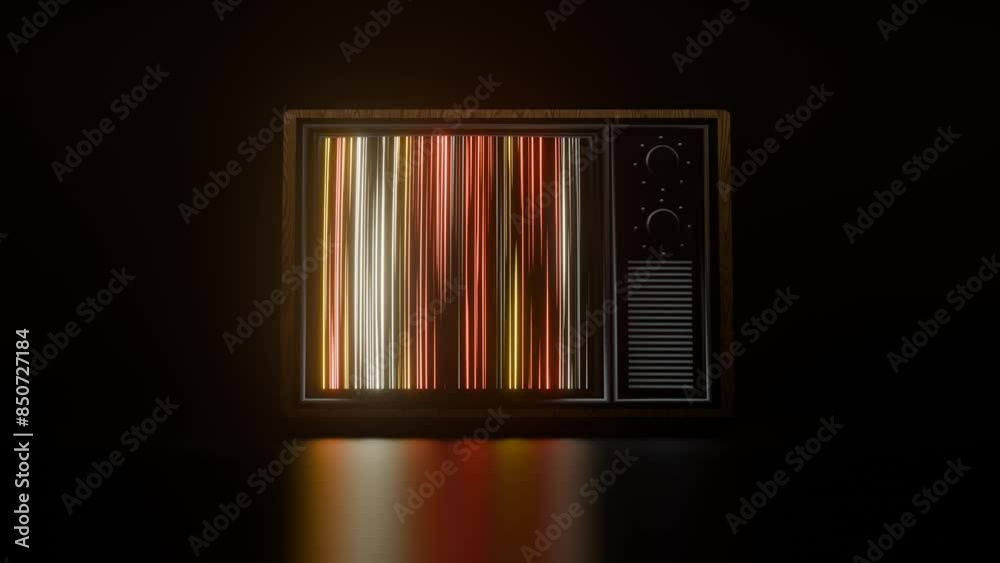 Aufkleber Retro TV Loading Animation: Dynamic Neon Lines and Glowing Visual Effects