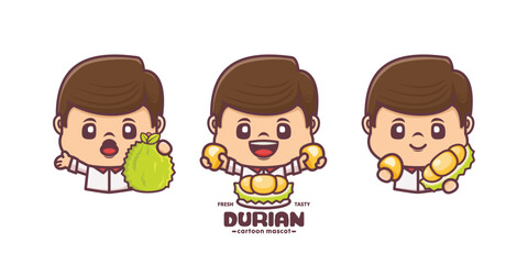 cute cartoon mascot with durian