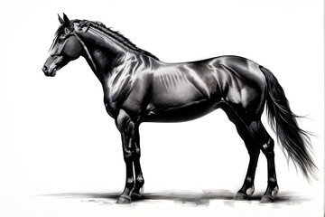 Fototapeta premium Horse in white background