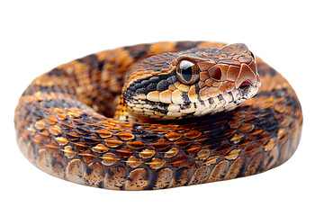 Fototapeta premium Close up of Viperidae snake isolated on white background, , transparent background