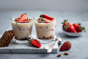 verrine dessert mousse fait maison sabayon fraise speculoos tiramisu