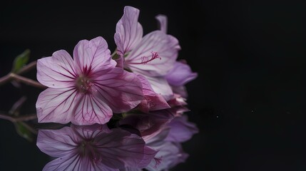 Beautiful purple Blossoms on Dark Background