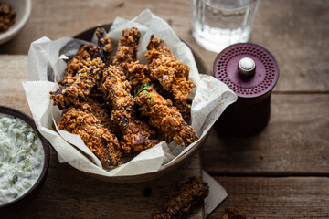 aubergines panées frites croustillantes