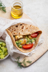 pita wrap poulet tzatziki tomates poulet aneth
