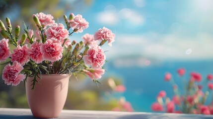 pink and white flowers carnation
