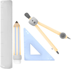 Drafting Tools - Ruler and Pencil 