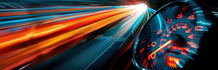 Illustration of a clock with pink and yellow glowing lines