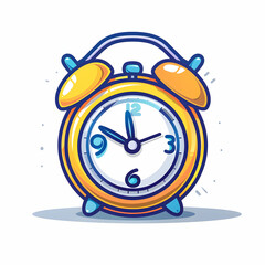 Modern 3D Flat Alarm Clock Icon with Copy Space for Business Newsletters Concept   Morning Schedules  Time Management