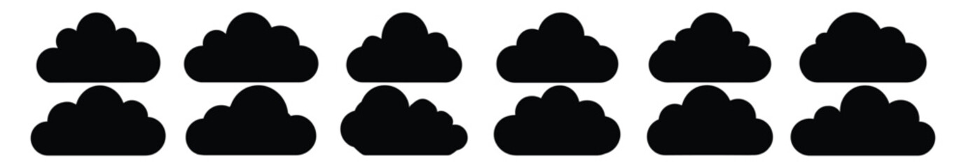 Cloud silhouette set vector design big pack of illustration and icon
