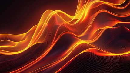 Obraz premium Orange and Brown Neon Wave Background 
