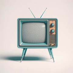 Vintage Television Set with Antenna