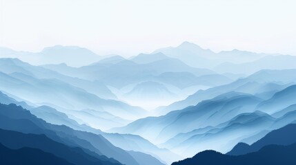 Fototapeta premium An illustration of mountains against a white background with a minimalist style