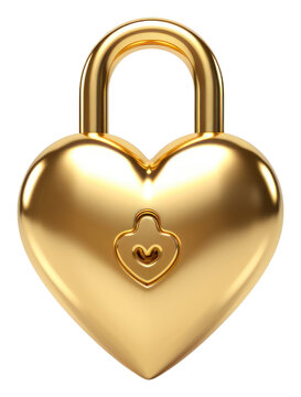 PNG Heartlock with ket gold jewelry white background.