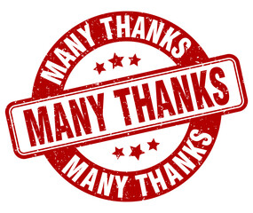 many thanks stamp. many thanks label. round grunge sign