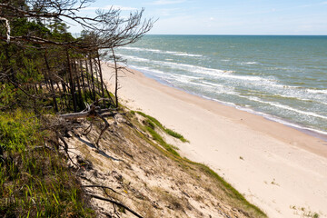 Staldzene steep coast beach at the Baltic sea in June in summer in Ventspils in Latvia