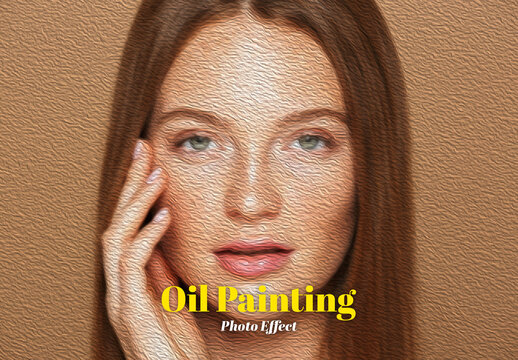 Oil Painting Photo Effect Mockup