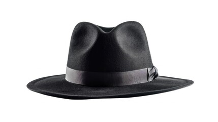 Fototapeta premium Black Fedora Hat with a Ribbon
