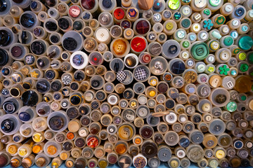 multi coloured group of buttons 