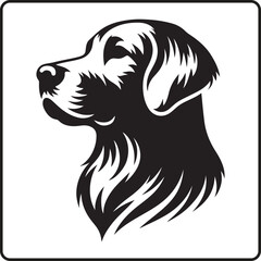 Happy Dog Silhouette Vector with White Background for coloring book and logo 
