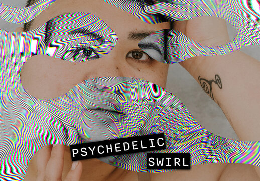 Psychedelic Photo Effect Mockup