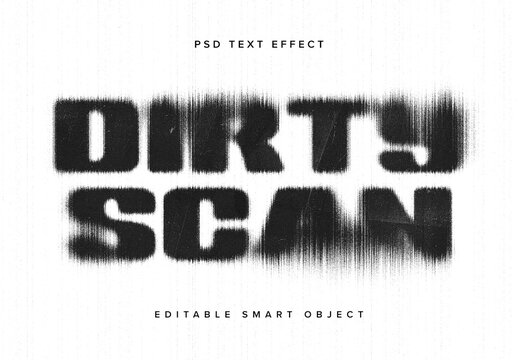 Dirty Scanner Text Effect Mockup