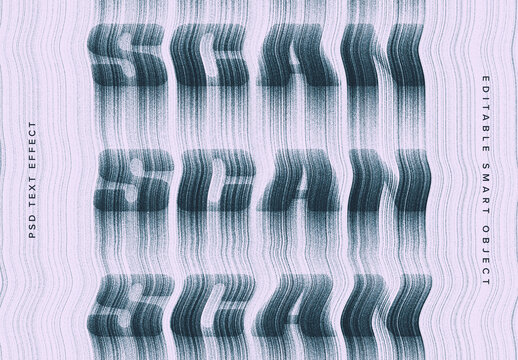 Dirty Scanner Text Effect Mockup