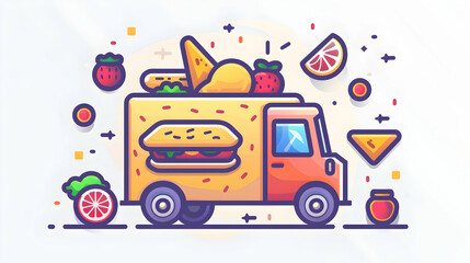 3D Flat Icon for Food Delivery with Text Space on Blue Background: Business, Milestones, and Strategies