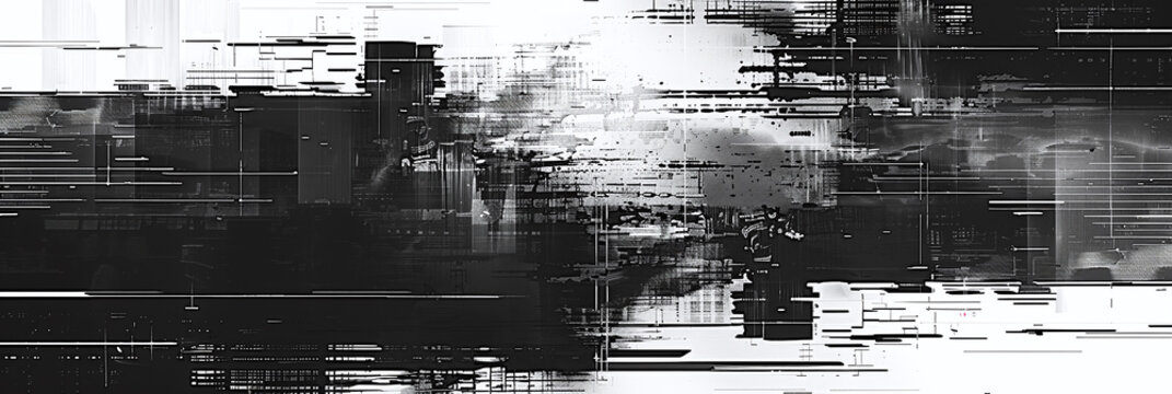 Modern abstract background, backdrop. Perfect for wallpapers, templates, and digital projects. Black and white abstract image with a glitch effect. AIG535 - Powered by Adobe