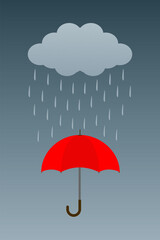 Umbrella vector icon. Rain protection umbrella water symbol. Rain safety sign drop icon isolated