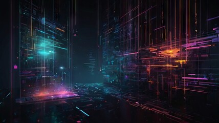 Obraz premium Sci-Fi Urban Design with Neon Lights