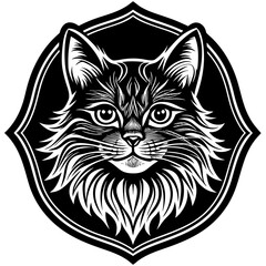 persian-cat-face-logo--decorative-frame--side-vie