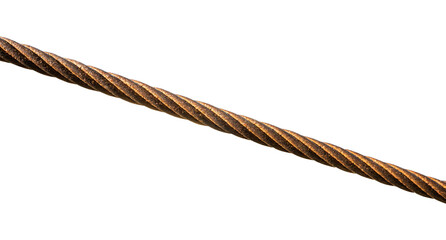 close up of steel wire rope isolated on white