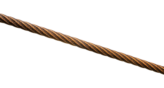 close up of steel wire rope isolated on white