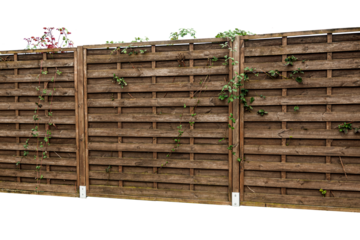 wooden fence background isolated on white background