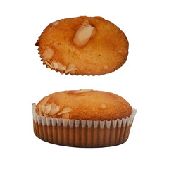 almond pastries isolated on white background