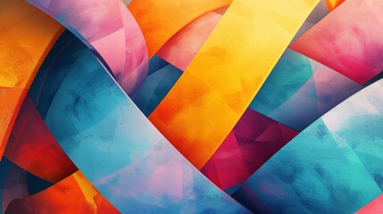 Fototapeta premium Colorful Abstract Curved Shapes Design
