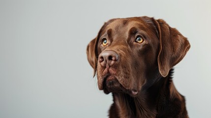 Fototapeta premium Stunning brown dog on white backdrop