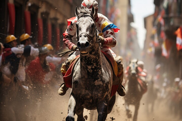 Obraz premium Palio di Siena,The famous horse race.