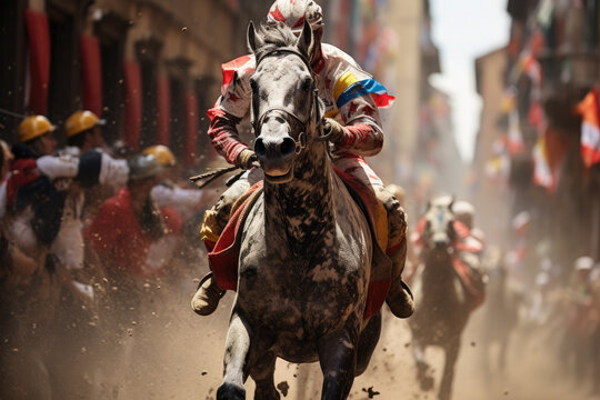 Palio di Siena,The famous horse race.