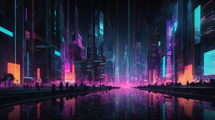 Sci-Fi Urban Design with Neon Lights