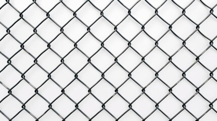 Fototapeta premium chainlink fence, white background