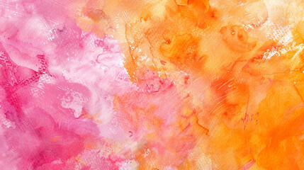 Fototapeta premium Orange and Pink watercolor texture 