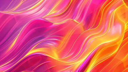 Orange and Pink Neon Wave Background